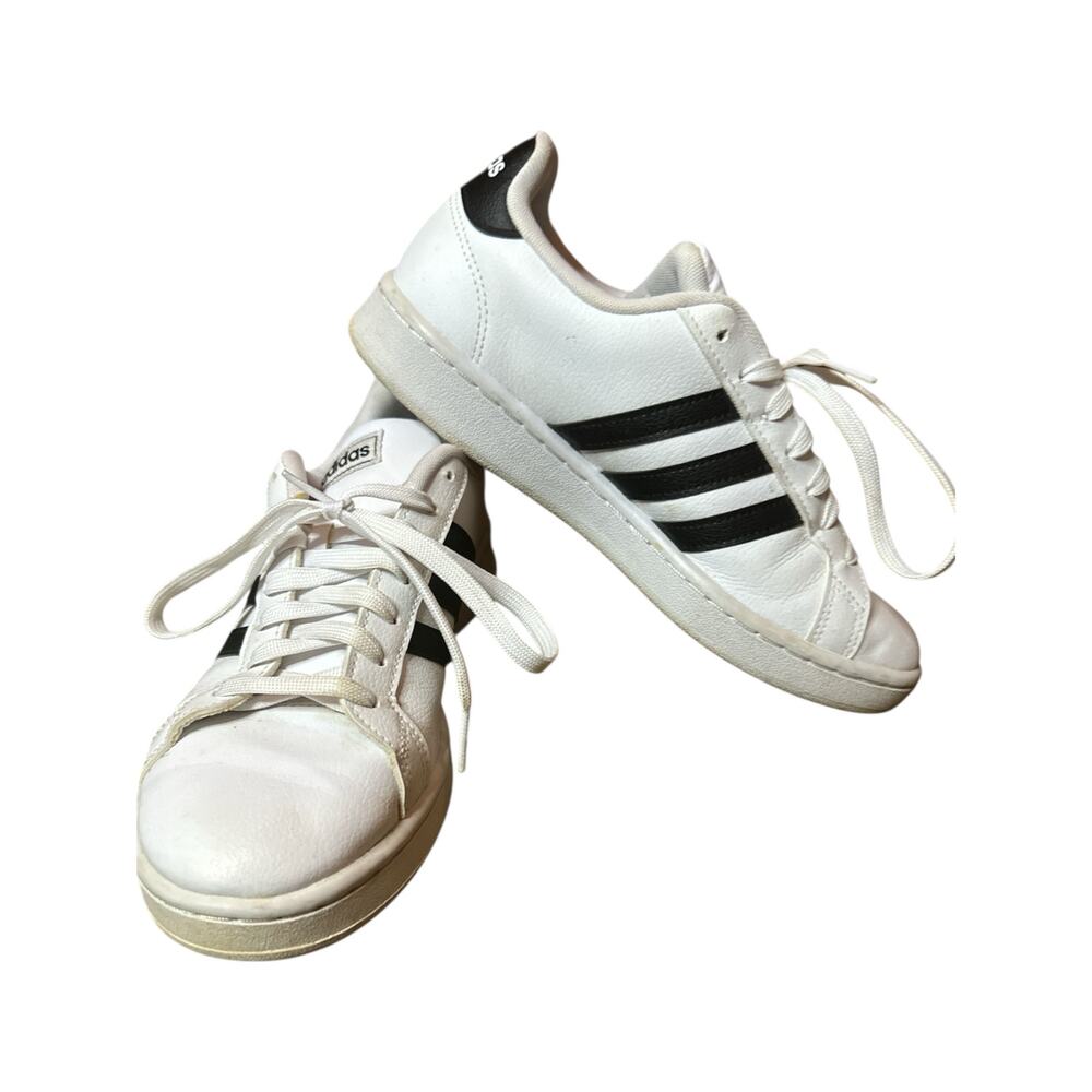 Women’s Adidas Grand Court White Black Lace Up Casual Fashion Sneakers Size 8